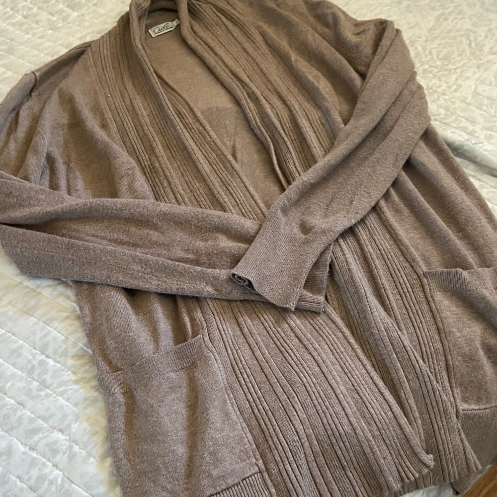 (XL)  Tan cardigan